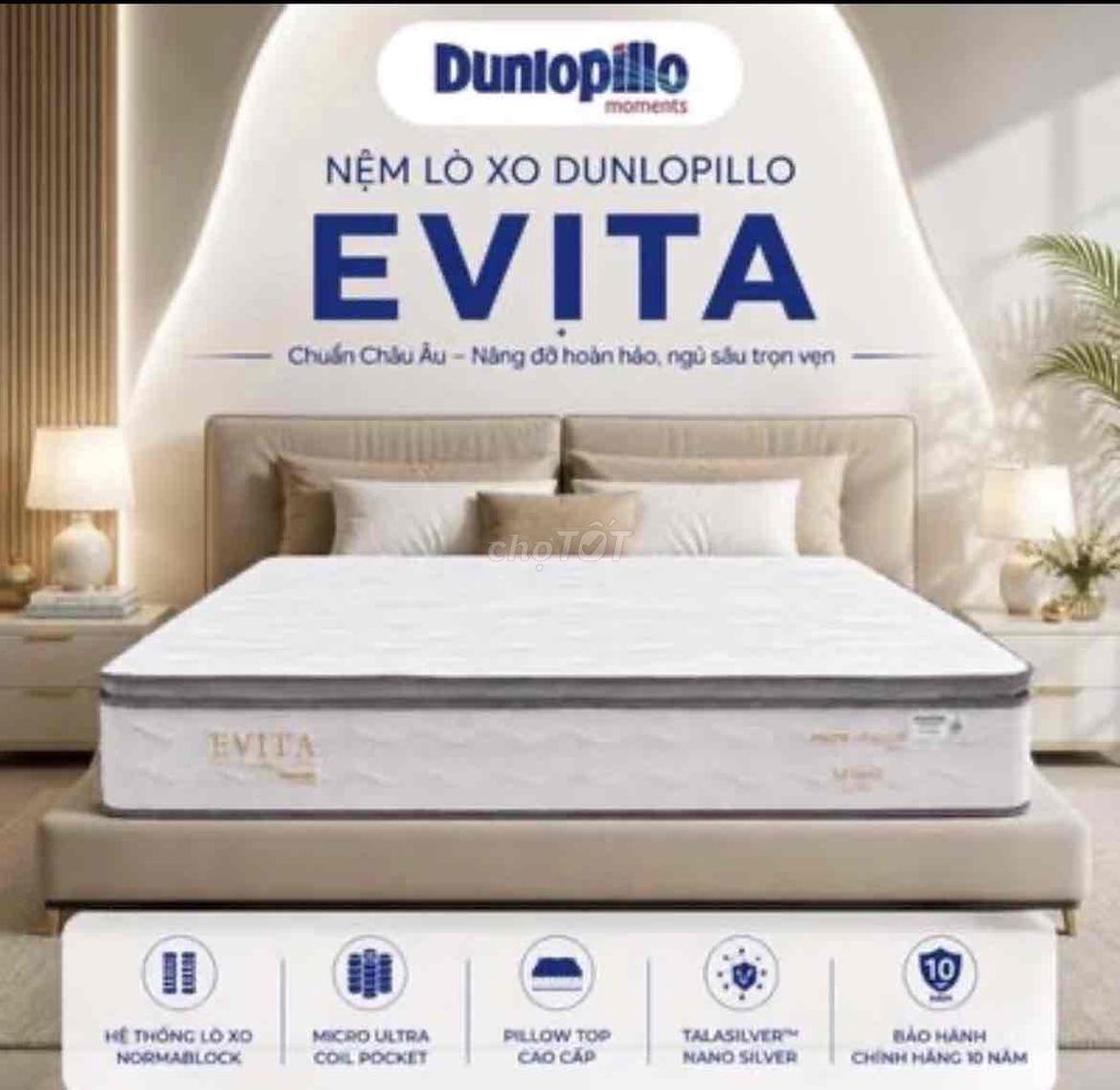 Nệm lò xo Dunlopillo Evita 160x200x28cm. Mua bán Giường, chăn ga gối nệm tại Thành phố Thủ Đức Tp Hồ Chí Minh được đăng bởi Phương hình 1