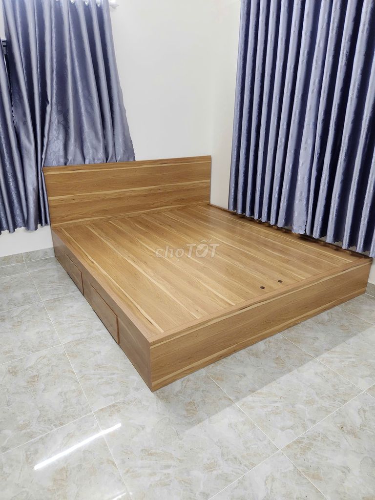 Giường ngủ Quang Hùng Gỗ MDF 1m2 x 2m. Mua bán Giường, chăn ga gối nệm tại Thành phố Thuận An Bình Dương được đăng bởi Nội Thất Quang Hùng TD hình 1