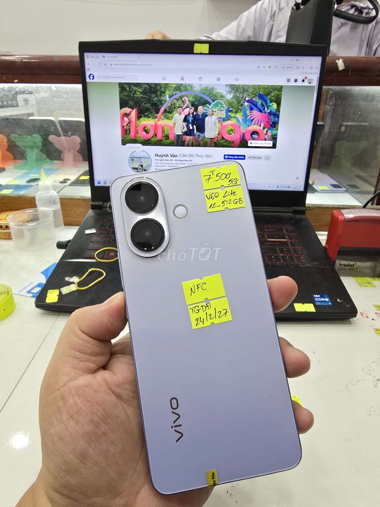 Vivo V60 Lite 5G 12GB/512GB Tím nhạt. Mua bán Điện thoại tại Thành phố Long Xuyên An Giang được đăng bởi Facebook Cầm Đồ Thúy Vân hình 1