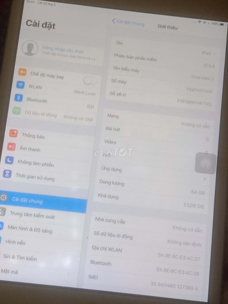 Apple iPad mini 2 64GB. Mua bán Máy tính bảng tại Huyện Tịnh Biên An Giang được đăng bởi minh luan hình 1