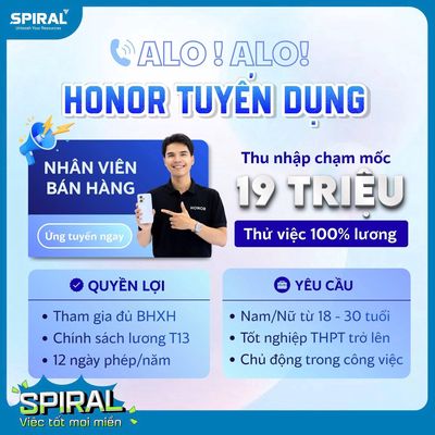 HONOR TUYỂN NHÂN VIÊN TƯ VẤN BÁN HÀNG