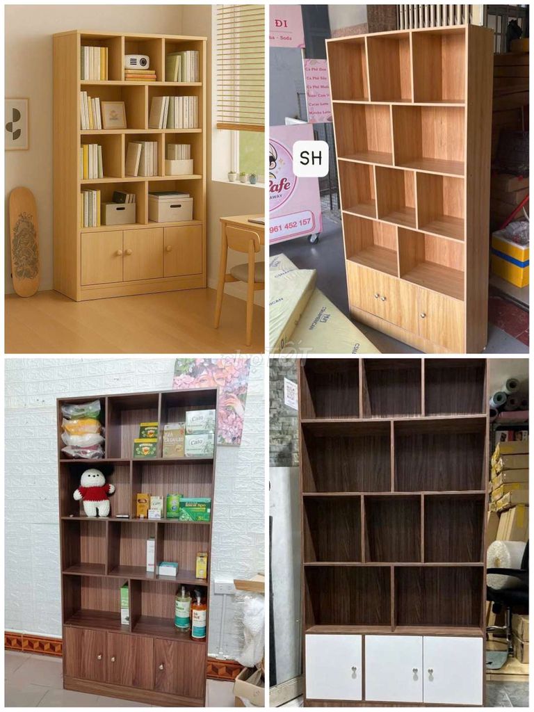 Kệ sách, spa, trưng bày gỗ MDF vân gỗ 160x80x24cm. Mua bán Tủ, kệ gia đình tại Quận Cẩm Lệ Đà Nẵng được đăng bởi Ngọcn shop hình 1