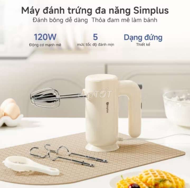 Máy đánh trứng Simplus Trắng kem. Mua bán Bếp, lò, đồ điện nhà bếp tại Quận Gò Vấp Tp Hồ Chí Minh được đăng bởi trần thị hương vy hình 1