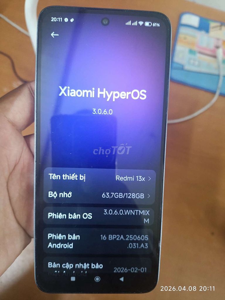 Xiaomi Redmi 13x bán hoặc giao lưu huawe, ss. Mua bán Điện thoại tại Quận Ngũ Hành Sơn Đà Nẵng được đăng bởi Thành phố buồn hình 1