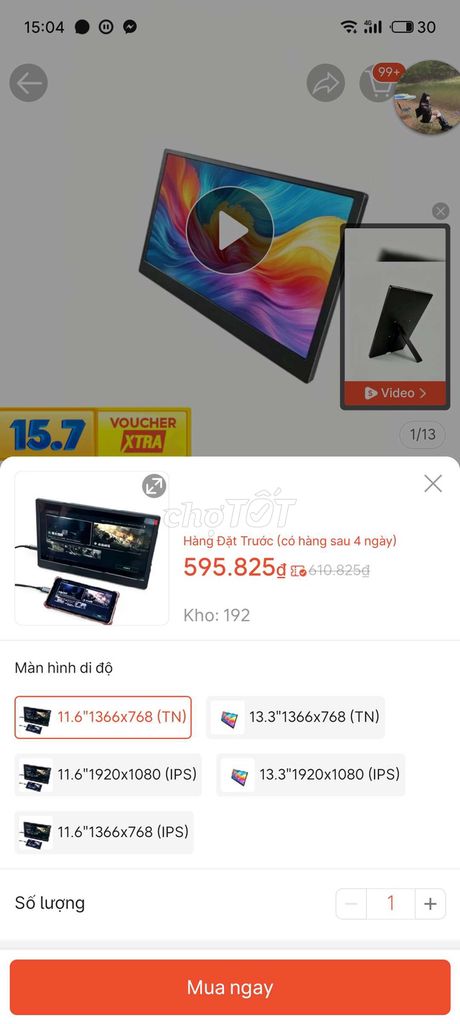 Màn hình di động 11.6 inch(TN) . Mua bán Phụ kiện (Màn hình, Chuột...) tại Thành phố Vũng Tàu Bà Rịa - Vũng Tàu được đăng bởi Tài hình 1