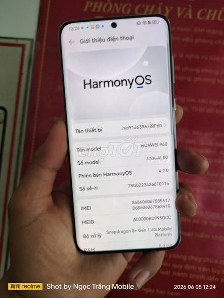 Huawei P60 8GB/512GB Trắng. Mua bán Điện thoại tại Quận 5 Tp Hồ Chí Minh được đăng bởi Hội Đồ Điện Tử hình 1