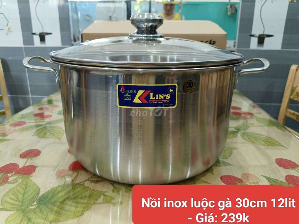 Nồi inox luộc gà 12lít (18cm× 30cm)