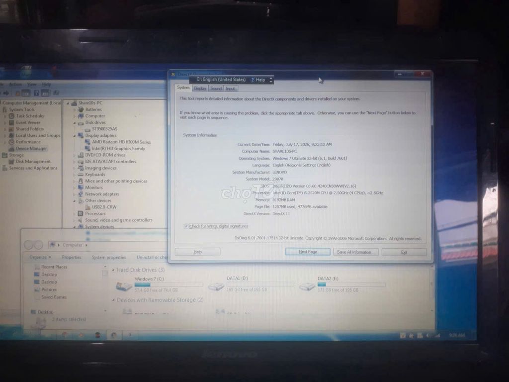 Lenovo i5 2520 14 8G ok+mua đổi pc laptop lk ĐT hư. Mua bán Laptop tại Huyện Hóc Môn Tp Hồ Chí Minh được đăng bởi thanh hình 1