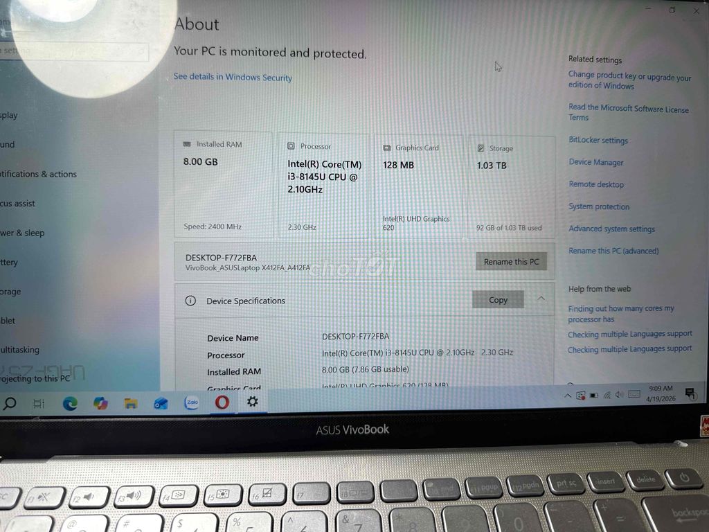 ASUS VivoBook 14 i3-8145U 8GB/1TB. Mua bán Laptop tại Quận Cẩm Lệ Đà Nẵng được đăng bởi Lê huy hình 1