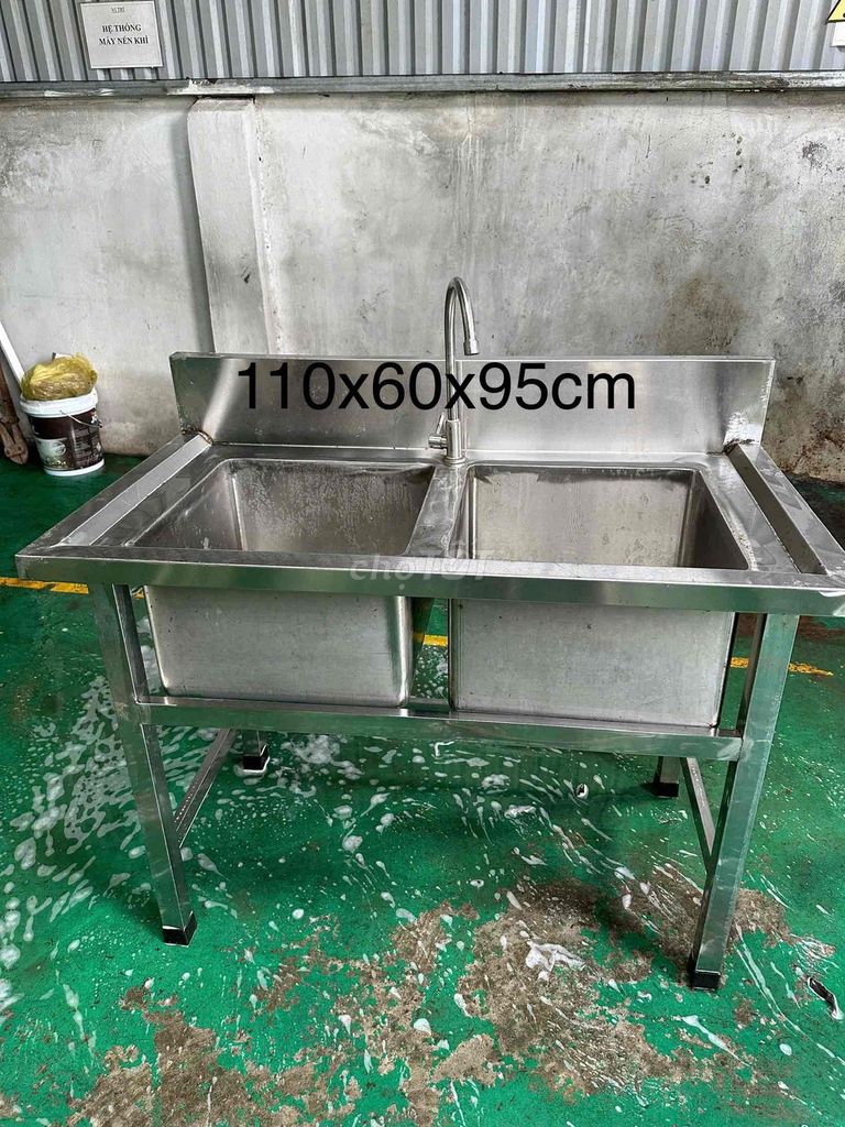 Bồn rửa chén Inox 2 ngăn 110x60x95cm. Mua bán Dụng cụ nhà bếp tại Quận Long Biên Hà Nội được đăng bởi Nguyễn Linh hình 1