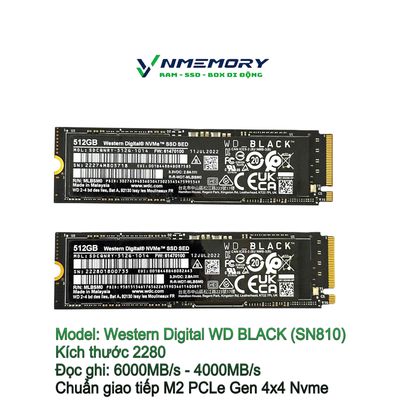 Ổ cứng SSD M2 Nvme SN810 Black 512GB gen 4. Mua bán Linh kiện (RAM, Card...) tại Quận Tân Bình Tp Hồ Chí Minh được đăng bởi Memoryshop