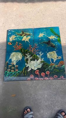 2 bưc tranh ..40x80 mổi bức. Mua bán Đồ sưu tầm, đồ cổ tại Huyện Bình Chánh Tp Hồ Chí Minh được đăng bởi an khang