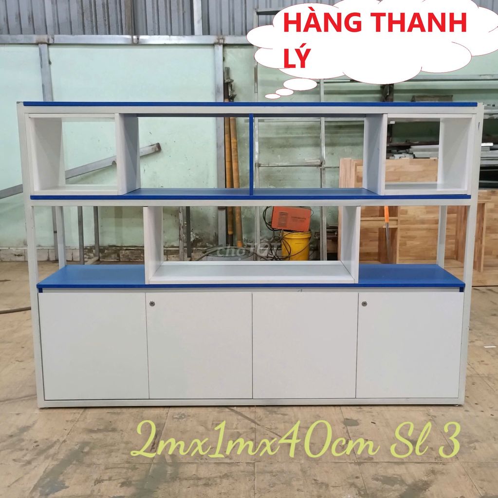Kệ trưng bày Kim loại, gỗ MDF Trắng, xanh cũ đẹp. Mua bán Tủ, kệ gia đình tại Quận Bình Thạnh Tp Hồ Chí Minh được đăng bởi Kho Nội thất Cũ Mới Phú Nhàn hình 1