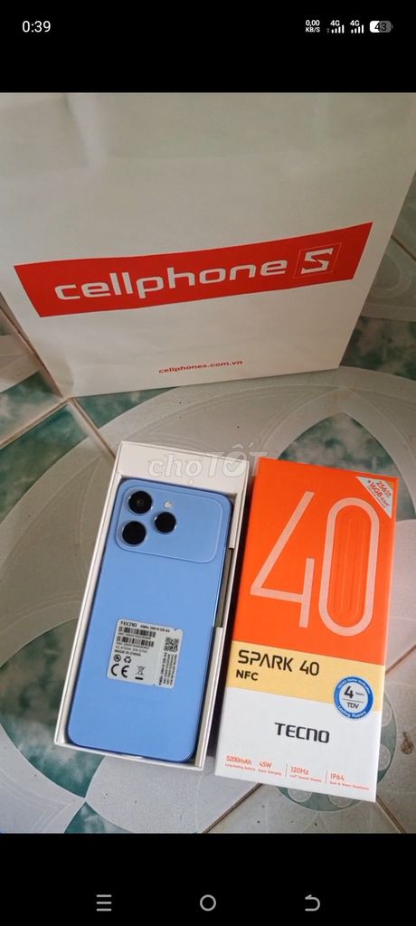 Tecno Spark 40 , 8GB/256GB Helio G91. Mua bán Điện thoại tại Thành phố Thủ Đức Tp Hồ Chí Minh được đăng bởi iboxzeplao hình 1