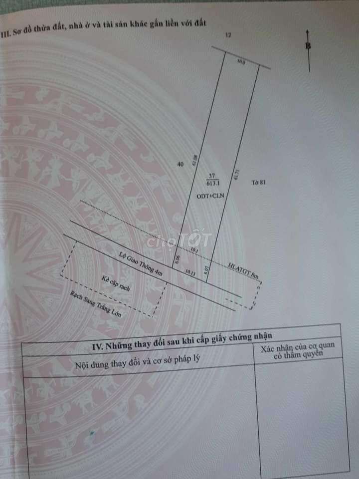 _ NỀN 610M  LỘ NHỰA RẠCH SANG TRẮNG 2