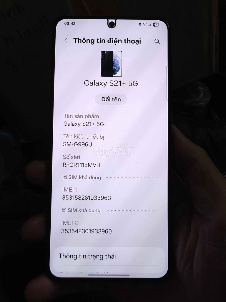 Samsung S21+ 5G 128GB Đen. Mua bán Điện thoại tại Quận 5 Tp Hồ Chí Minh được đăng bởi Hội Đồ Điện Tử hình 1