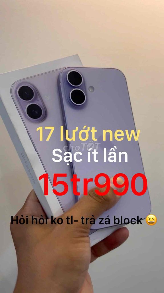 Apple iPhone 17 256GB Tím Bản Mỹ Như mới. Mua bán Điện thoại tại Thành phố Nha Trang Khánh Hòa được đăng bởi Nguyễn Trọng Hiếu hình 1