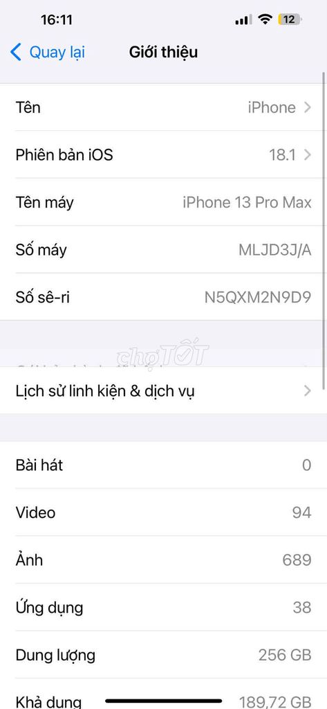 iPhone 13 Pro Max 256GB Xám. Mua bán Điện thoại tại Huyện Vĩnh Bảo Hải Phòng được đăng bởi vân  hình 1