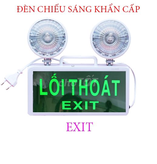 Đèn chiếu sáng sự cố kết hợp đèn exit thoát hiểm