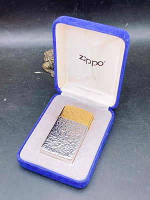 Zippo slim bạc khối