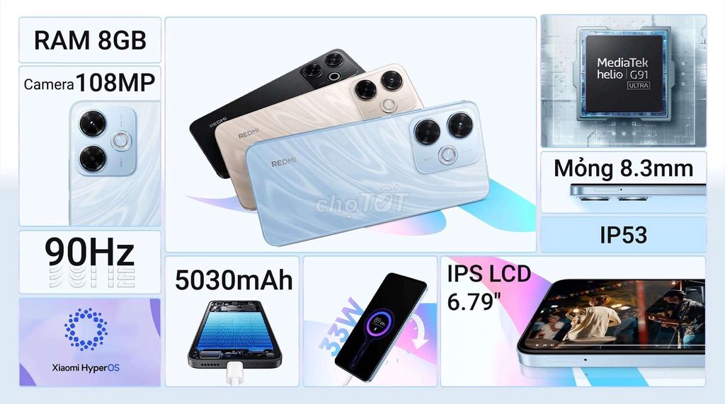 Xiaomi Redmi 13X ram 8/128GB Đen. Mua bán Điện thoại tại Quận 7 Tp Hồ Chí Minh được đăng bởi HẢI hình 1