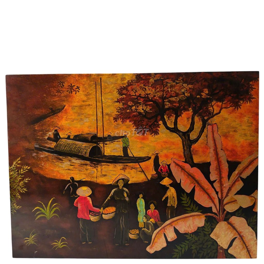 Tranh sơn mài Phong cảnh quê hương 60x80cm. Mua bán Đồ sưu tầm, đồ cổ tại Quận Hà Đông Hà Nội được đăng bởi Trung Nguyen Hoang hình 1