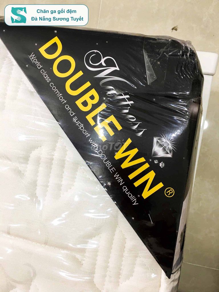 Nệm Double win 1m6x2m màu trắng kem mới 100%