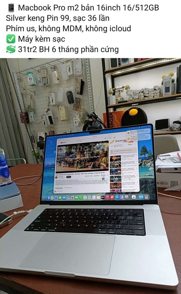 Macbook Pro M2 16 inch 16GB/512GB sạc 36 lần keng. Mua bán Laptop tại Quận Thanh Khê Đà Nẵng được đăng bởi TT PHONE hình 1
