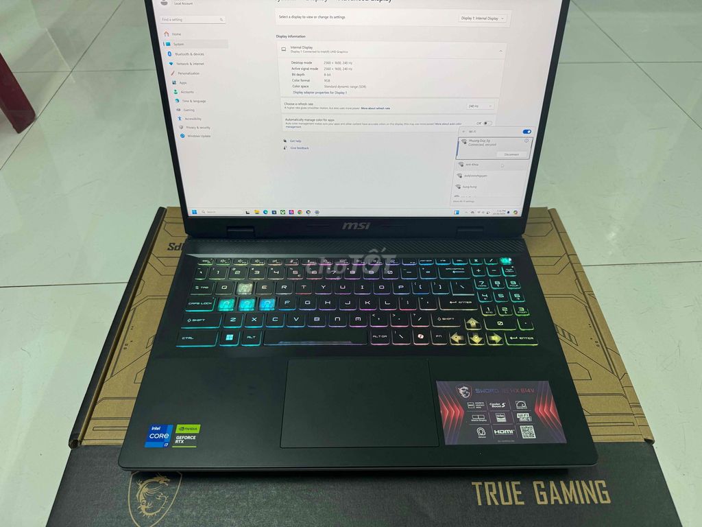 MSI Sword 16 HX B14VFKG-460VN I7 32g 1tb 4060 8g