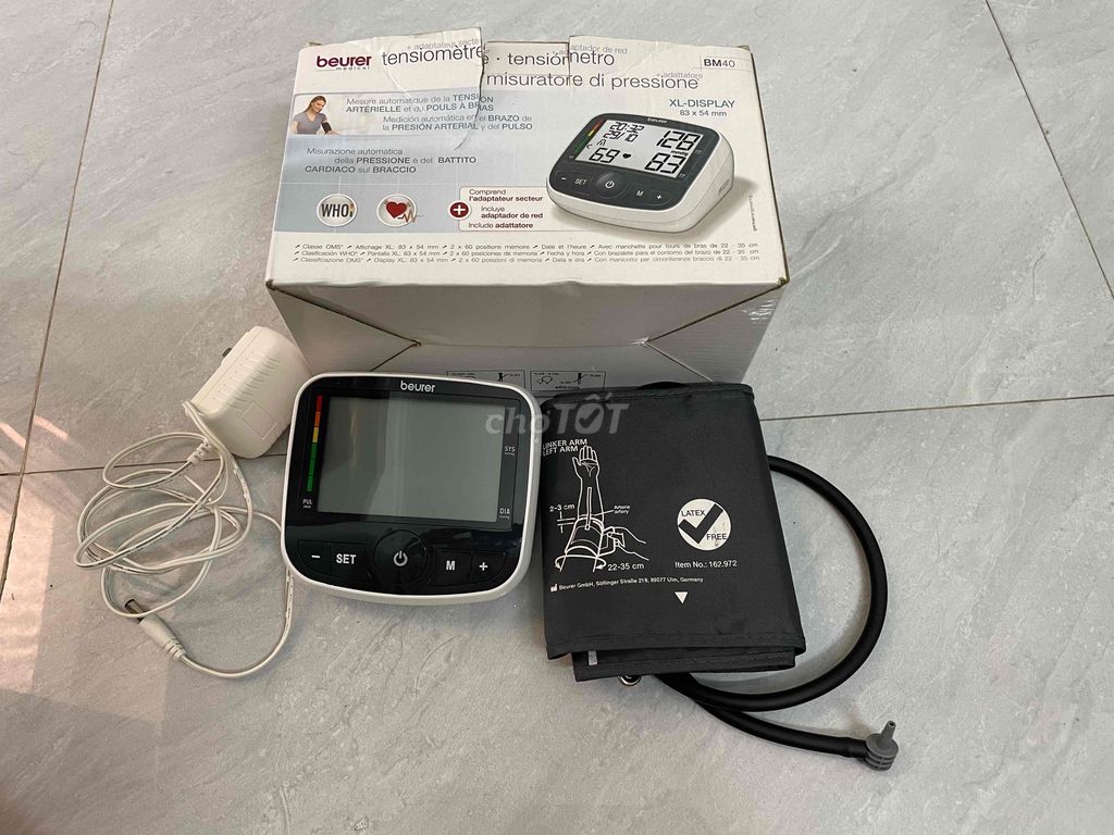 Pass Máy đo huyết áp Beurer BM40 cũ (còn hộp, sạc)