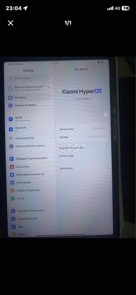 Xiaomi Redmi Pad 128GB. Mua bán Máy tính bảng tại Quận Cầu Giấy Hà Nội được đăng bởi Trần Vĩ Thành hình 1