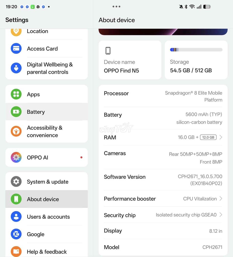 OPPO Find N5 512GB Đen Mới 99.9%. Mua bán Điện thoại tại Quận Phú Nhuận Tp Hồ Chí Minh được đăng bởi Henry Phan hình 1