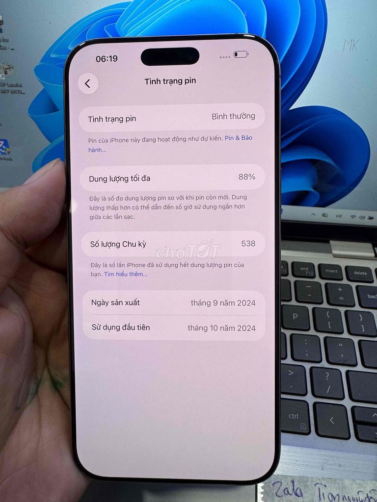 Apple iPhone 16 Pro Max 256GB Sa mạc 98%. Mua bán Điện thoại tại Quận 6 Tp Hồ Chí Minh được đăng bởi QUỐC THIÊN BÁN GÓP 0 ĐỒNG  hình 1