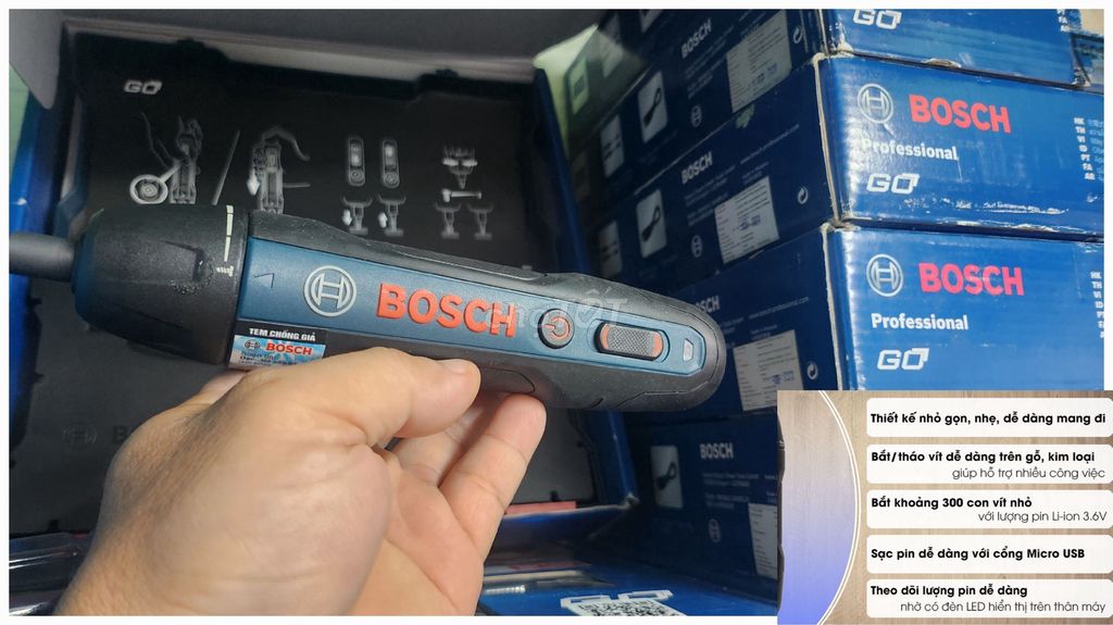 Máy vặn vít pin Bosch GO Gen 2 3.6V Chính hãng Mới