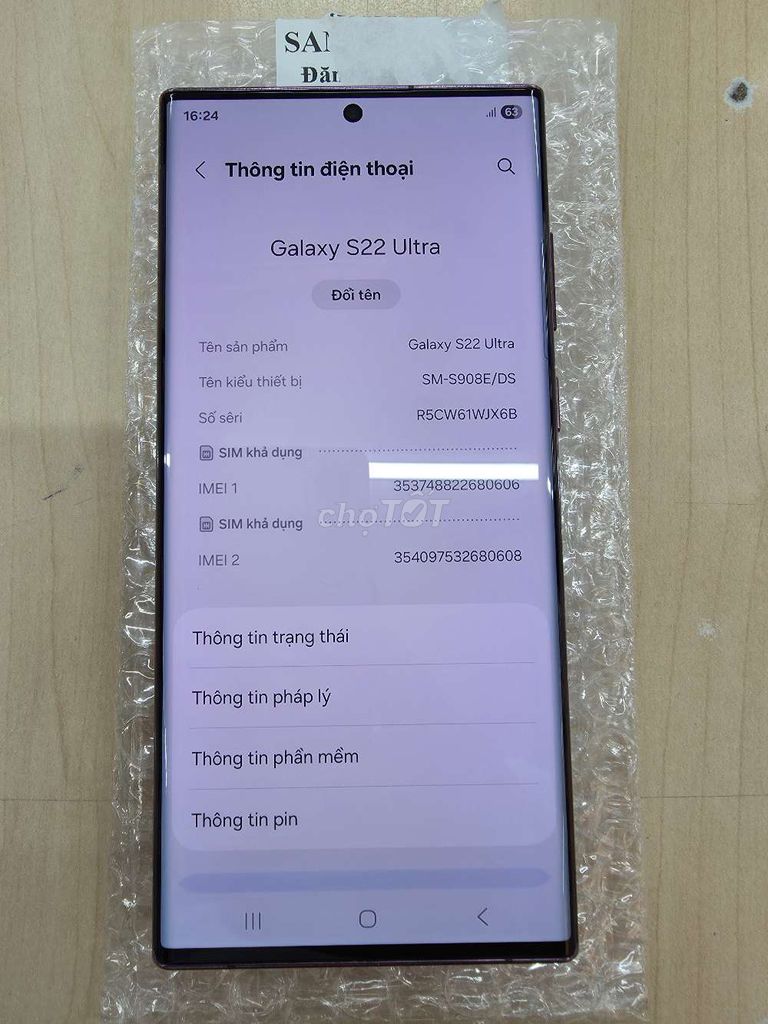 Samsung Galaxy S22 Ultra 8GB/128GB Tím. Mua bán Điện thoại tại Huyện Bình Chánh Tp Hồ Chí Minh được đăng bởi Khoa hình 1