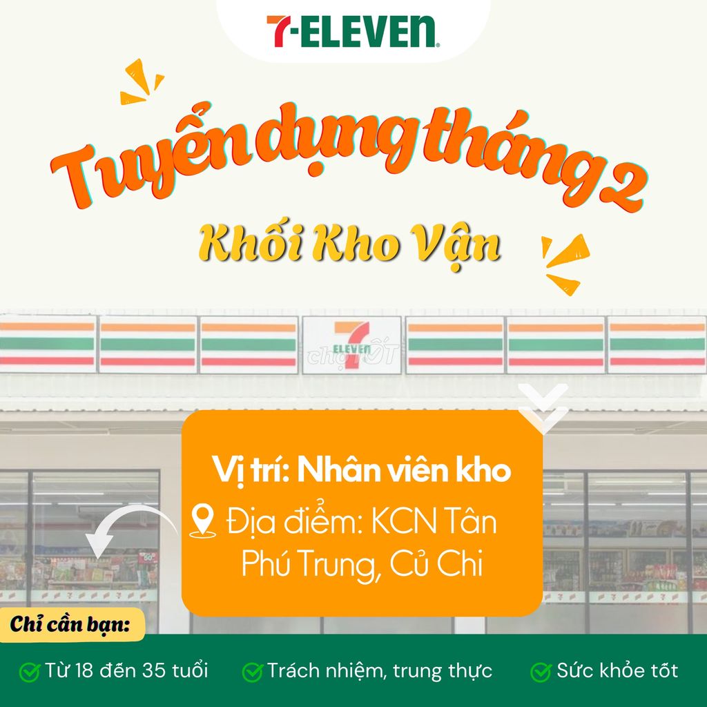 [CỦ CHI] 25 NHÂN VIÊN KHO 7-ELEVEN