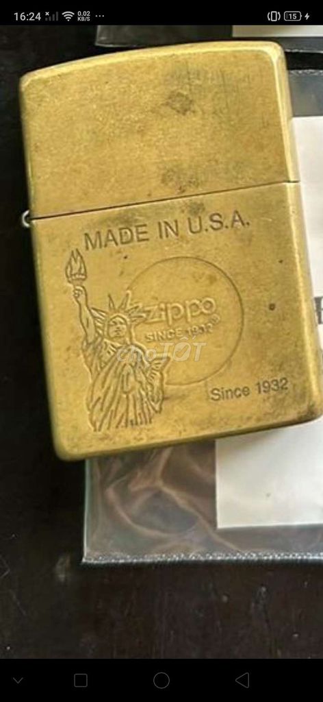 Hộp quẹt zippo usa xưa khắc hình nữ thần tự do