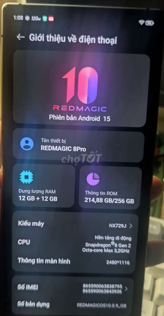 Redmagic 8 Pro 12GB/256GB Bạc. Mua bán Điện thoại tại Quận Hồng Bàng Hải Phòng được đăng bởi TUNG ANH hình 1