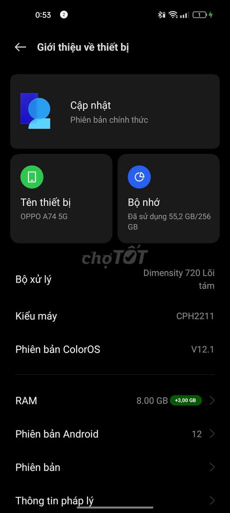 Oppo A74 5G 256GB. Mua bán Điện thoại tại Thị xã Bến Cát Bình Dương được đăng bởi Quốc Khánh hình 1