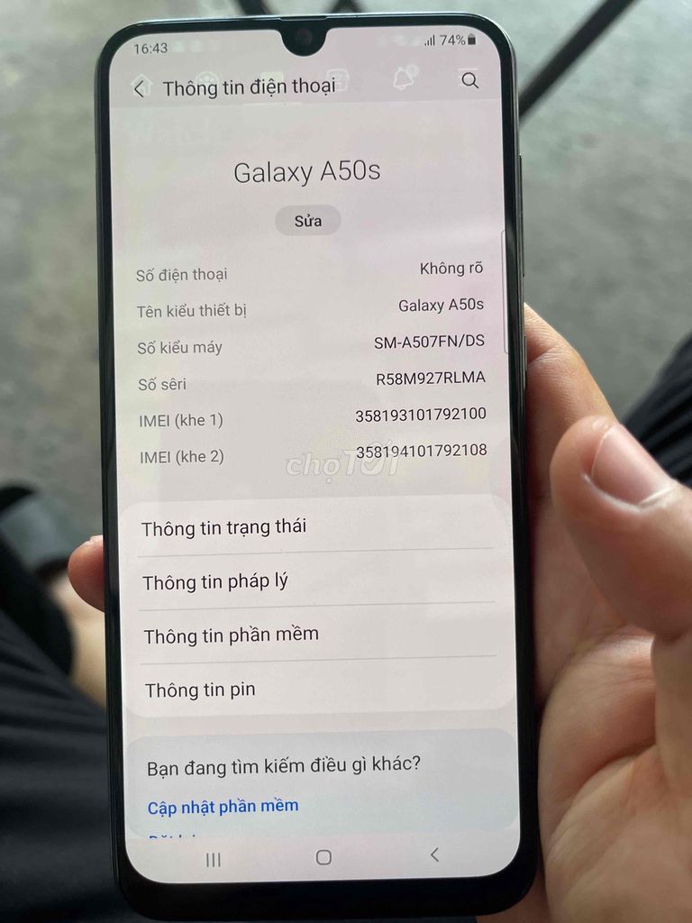 Samsung Galaxy A50s 4GB/64GB Đen. Mua bán Điện thoại tại Thành phố Biên Hòa Đồng Nai được đăng bởi TVH hình 1