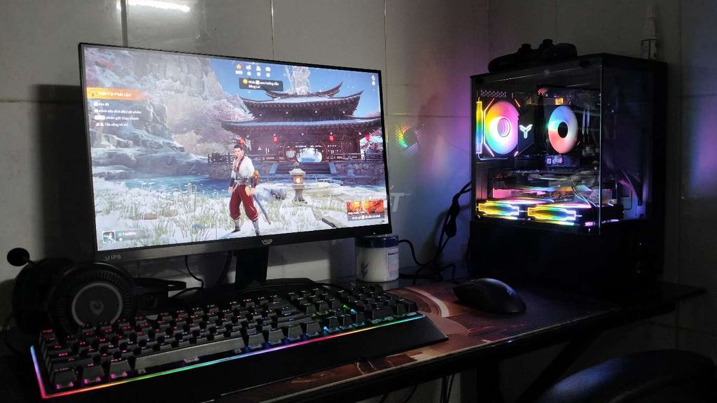 Full Bộ Pc i3 10105f gtx1050ti màn75hz ips