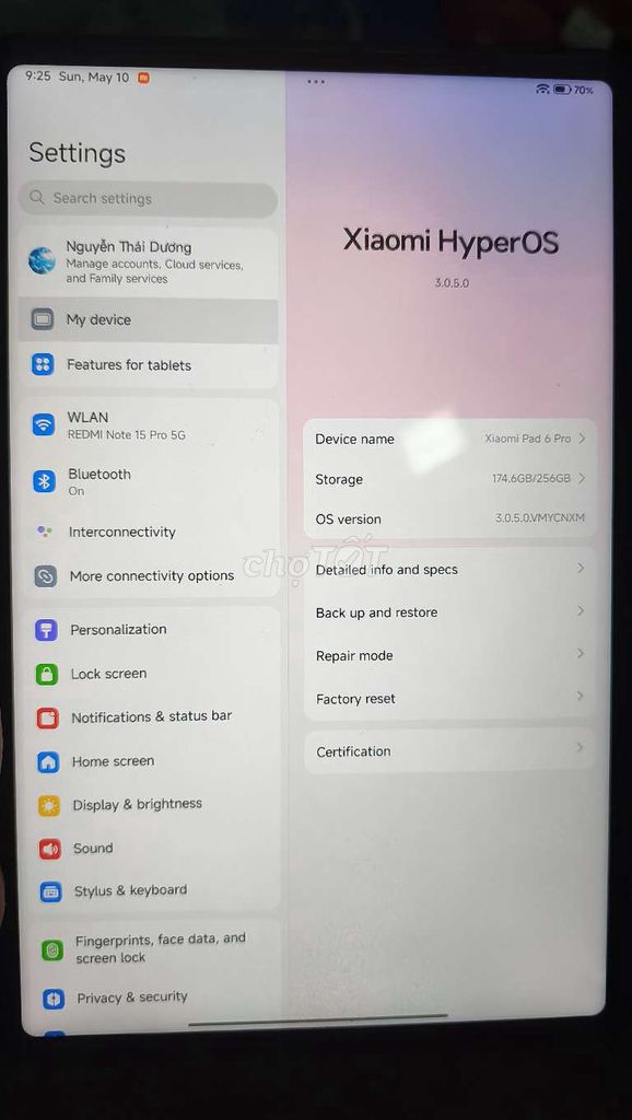 Xiaomi Pad 6 Pro 8GB/256GB. Mua bán Máy tính bảng tại Quận Gò Vấp Tp Hồ Chí Minh được đăng bởi Nguyễn Thái Dương hình 1