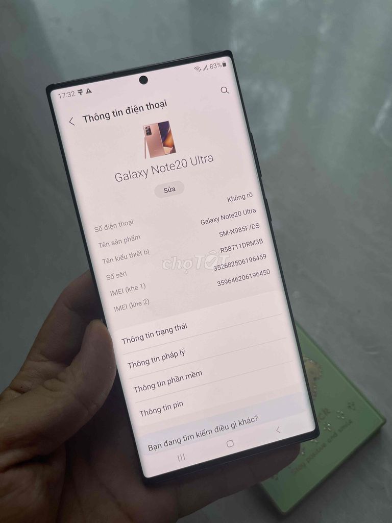 Samsung Note 20 Ultra Việt nam 2sim Màn zin đẹp. Mua bán Điện thoại tại Quận 8 Tp Hồ Chí Minh được đăng bởi Thanh Tâm Mobile hình 1