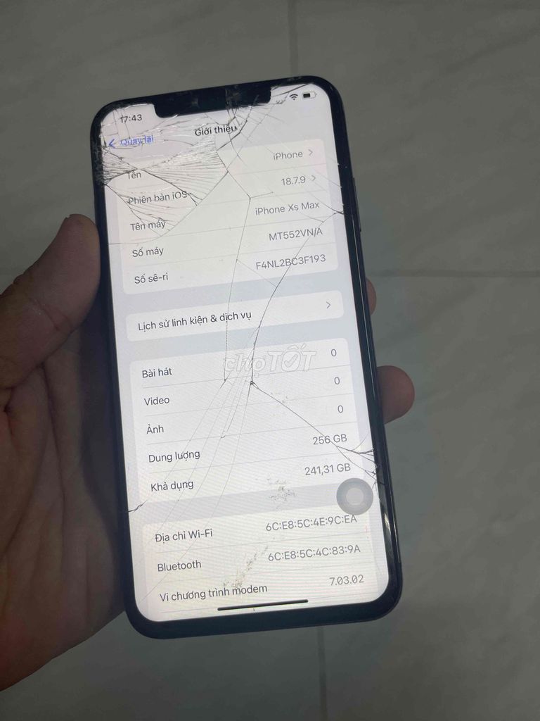 iphone Xs max 256 bai pass chơi game Màn lô vỡ. Mua bán Điện thoại tại Quận 8 Tp Hồ Chí Minh được đăng bởi Thanh Tâm Mobile hình 1