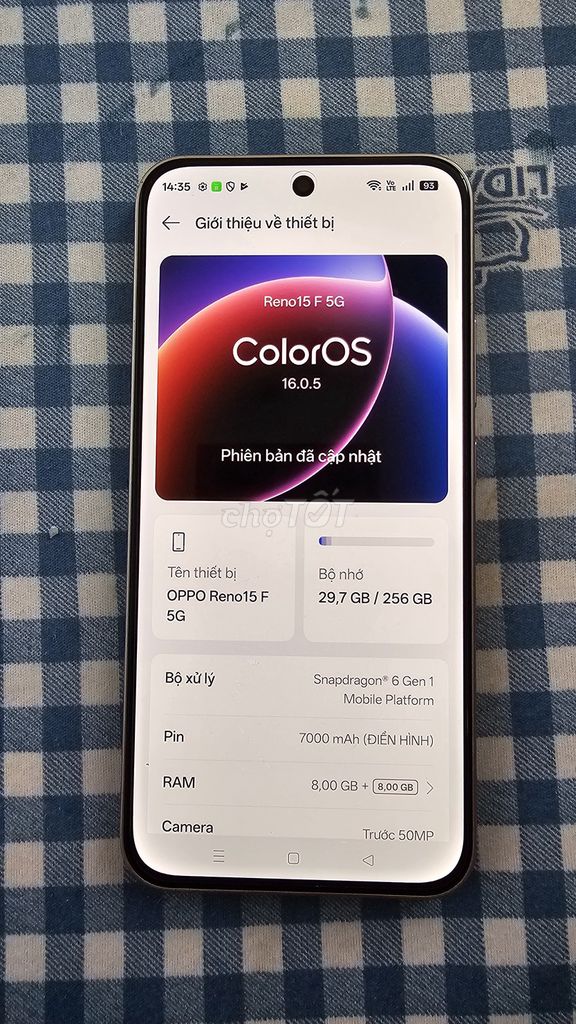 OPPO Reno 15F 5G 8GB/256GB Trắng 7000 mAh. Mua bán Điện thoại tại Thành phố Vũng Tàu Bà Rịa - Vũng Tàu được đăng bởi Trương phú thủy hình 1