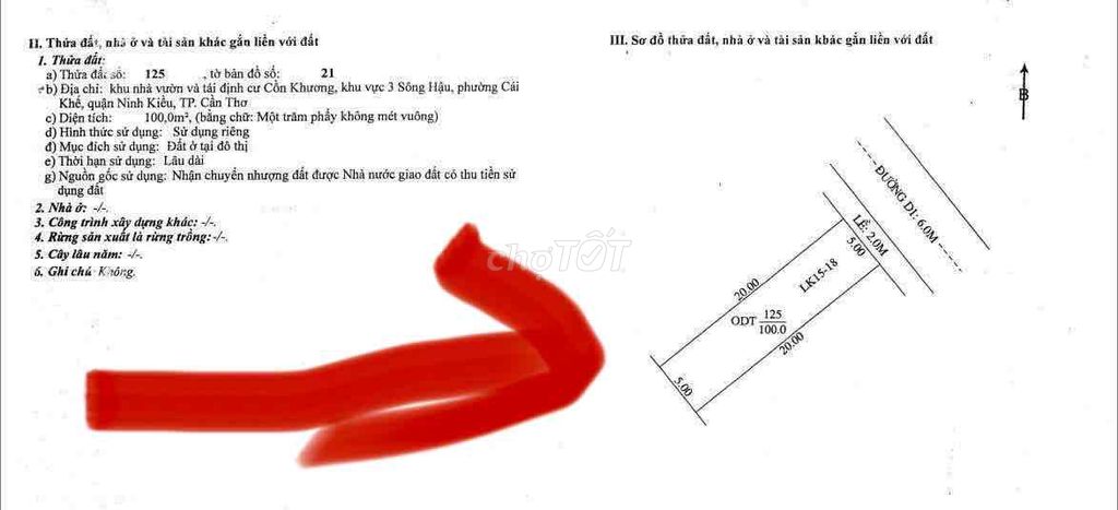 B.Á.N NỀN CHÍNH CHỦ - KHU BIỆT THỰ ĐƯỜNG D1 KHU DÂN CƯ VẠN PHÁT CỒN KH