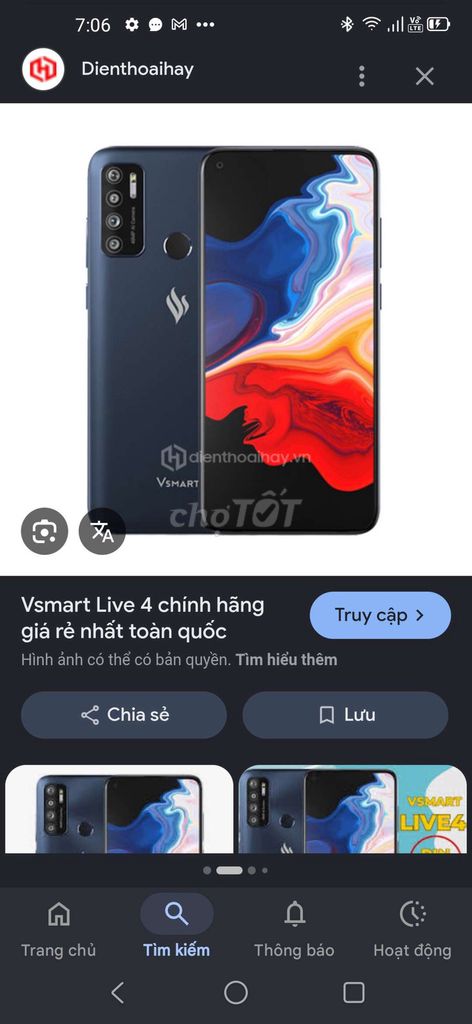 Vsmart Live 4 Xám Đã sử dụng. Mua bán Điện thoại tại Thành phố Thủ Đức Tp Hồ Chí Minh được đăng bởi Đạt Hoa Hồng hình 1