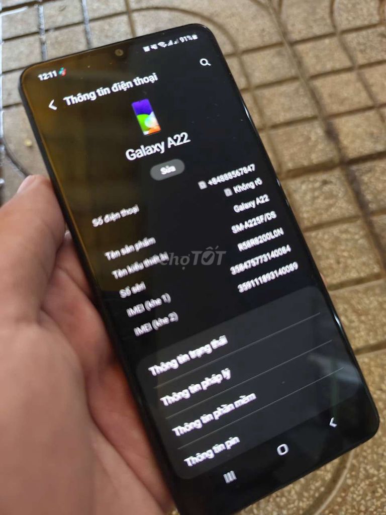 Samsung Galaxy A22 Đen. Mua bán Điện thoại tại Thành phố Buôn Ma Thuột Đắk Lắk được đăng bởi Hòa Minh hình 1