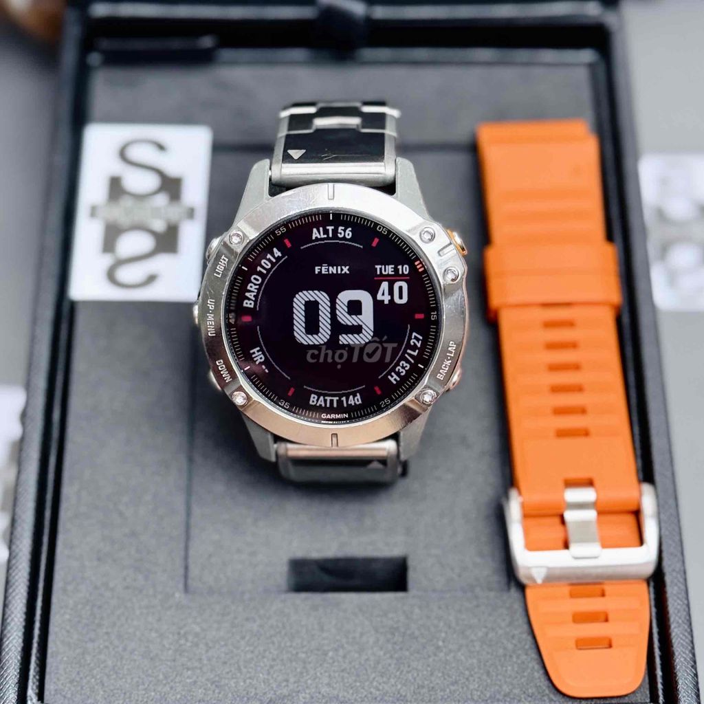 GARMIN FENIX 6 SAPPHIRE TITANIUM BẢN 2 DÂY FULLBOX