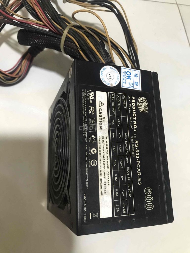 Nguồn Cooler Master 600W Đen. Mua bán Linh kiện (RAM, Card...) tại Quận 7 Tp Hồ Chí Minh được đăng bởi Son hình 1